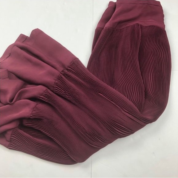 Anthropologie Maple Crepe Pleats Abounding Maxi Skirt burgundy Red women’s sz 4 - Picture 3 of 14